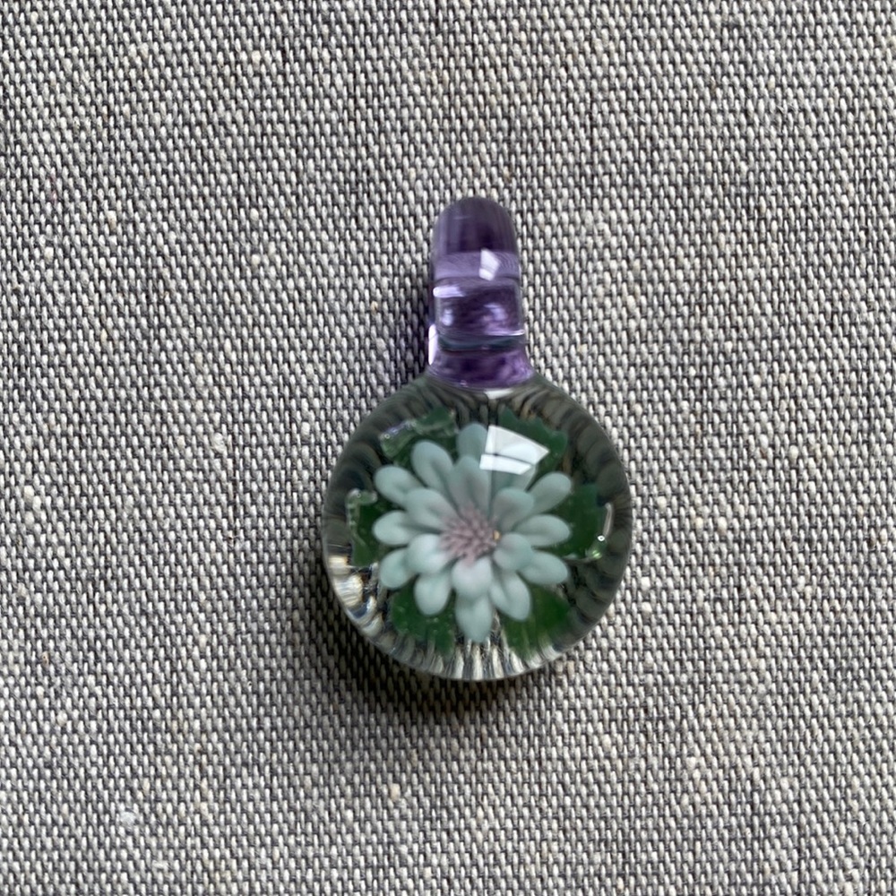 Blown Glass Flower Bead Pendant